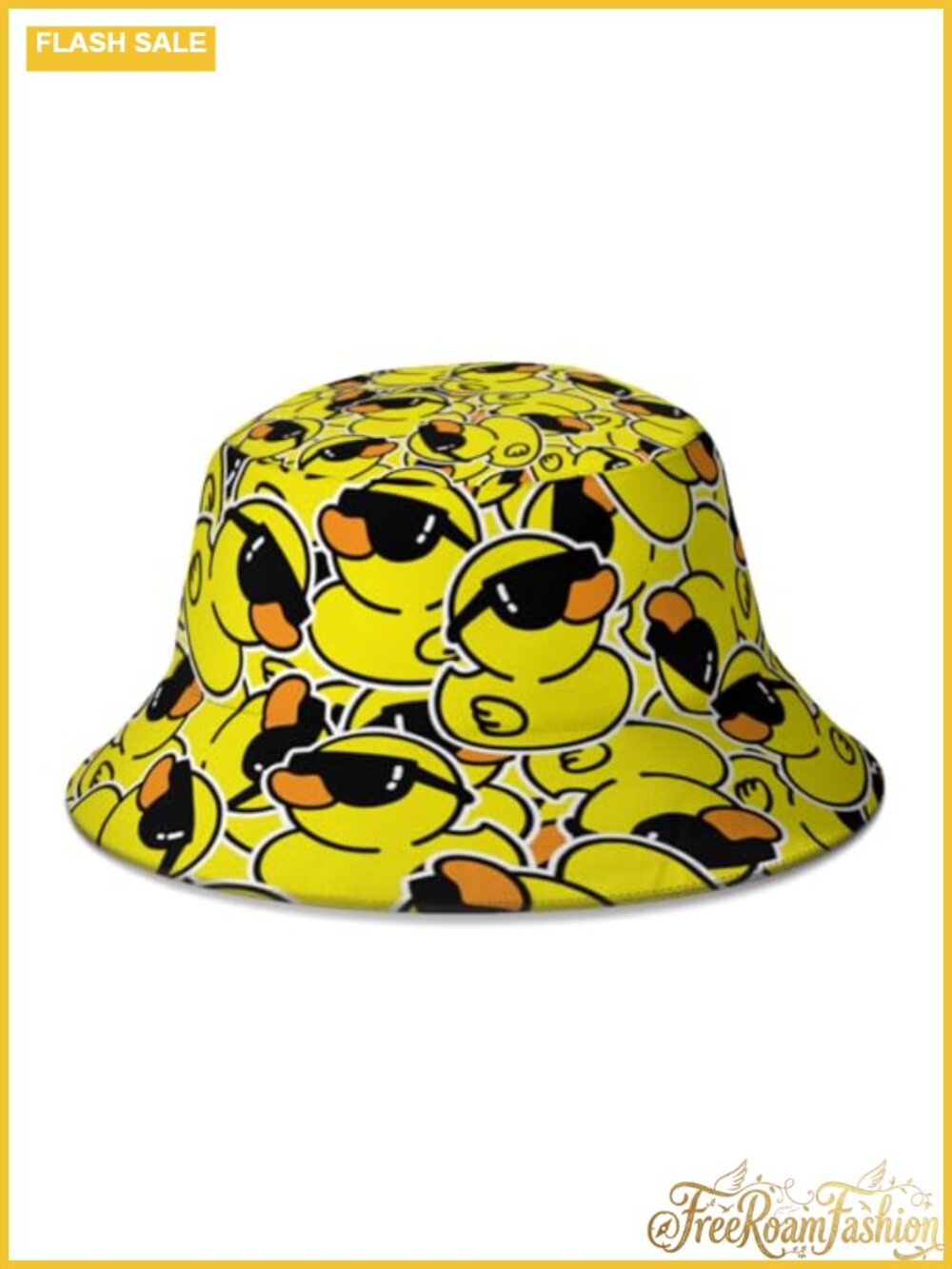 Duck Pattern Bucket Hat Polyester Twill Sun Hat Unisex